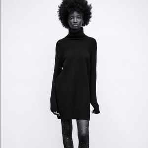 NWT black Zara turtleneck sweater dress